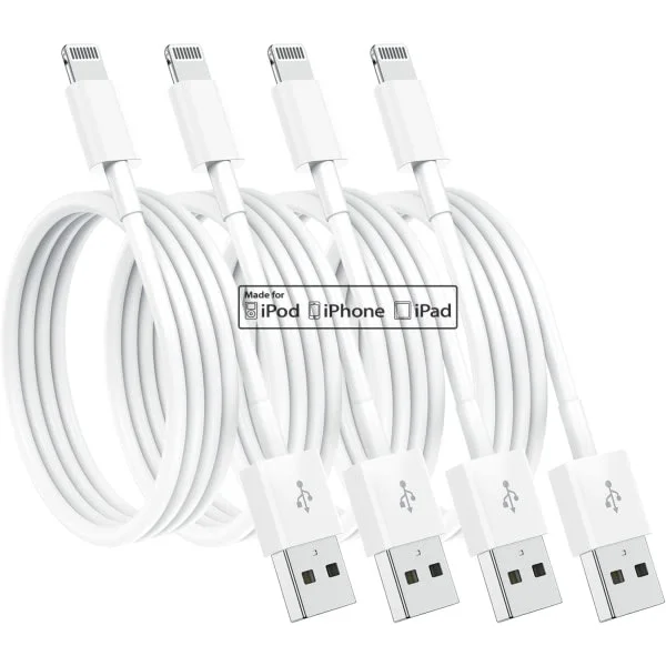 4-pak [Apple MFi-certificeret] Apple opladerkabel 1,8 m iPhone oplader Lynhurtigt iPhone opladerkabel til iPhone 12/11/11Pro/11Max/X/XS/XR/XS Ma