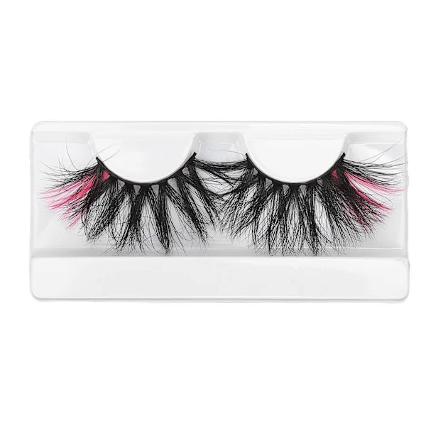 0.98in Färgade lösögonfransar Wispy Fluffiga Rosa Toppar Dramatiska Färgade Lösögonfransar 670A-5C