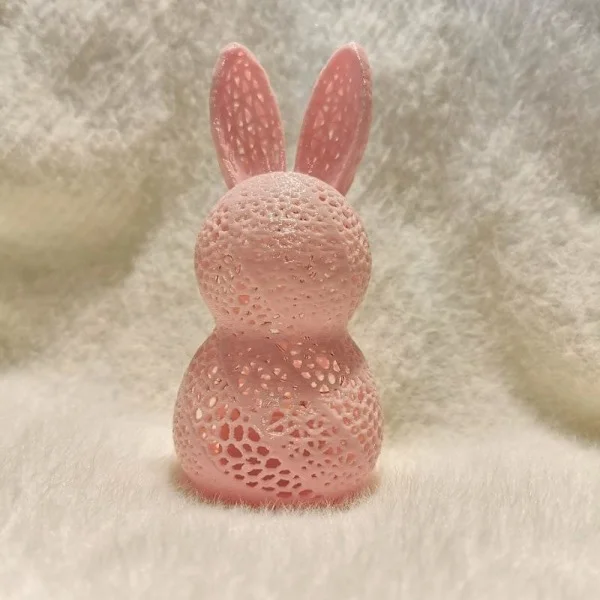 Påske uthulet kanin lampeskjerm, 3D-printet uthulet kanin lampeskjerm, kanin lampeskjerm festdekorasjon, påske kaninpynt dyrestatue