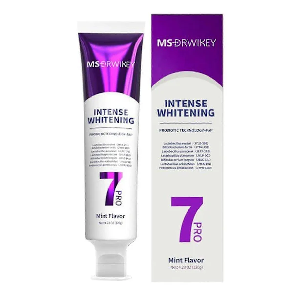 1-3X 7 Pro Intenses Whitening Tandpasta 7-Pro Intensives Tandpasta Probiotika Blegende Tand med 7 Probiotika til Dybderensning