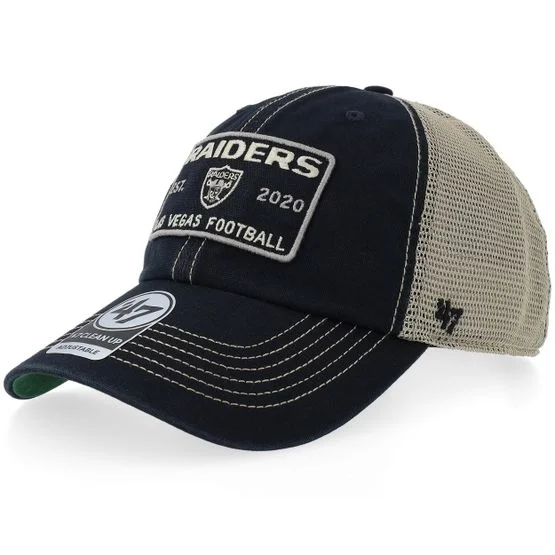 47 Brand - NFL Svart trucker Keps - Las Vegas Raiders Wabash Clean Up Vintage Black Trucker @ Hatstore