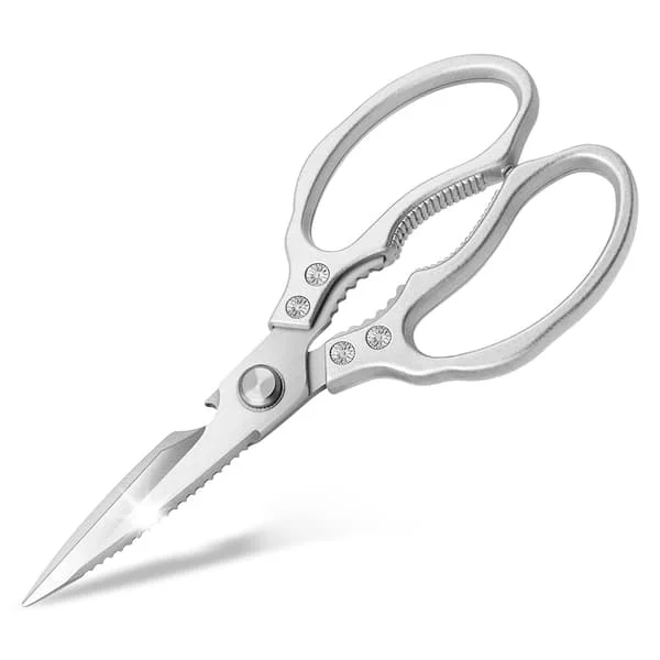 Kitchen Scissors, Heavy Duty Kitchen Shears, Multi-Purpose Stainless Steel Scissors Silver