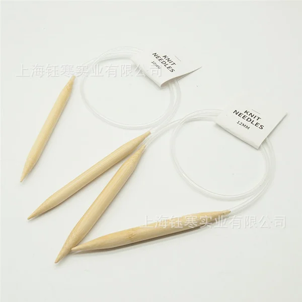 2 st 10mm 12mm Rundstickor Set Bambu Trä Rund Sy Krok DIY Tub Tröja Handarbetsverktyg