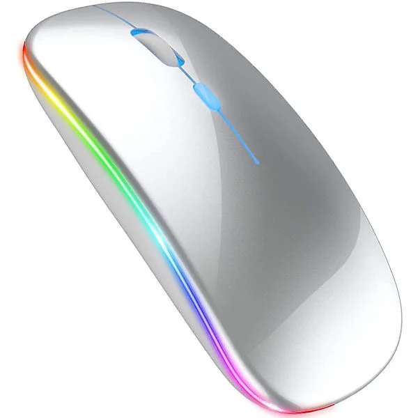 Bluetooth-mus för iPad, trådlös mus för Macbook Air/Mac/PC/laptop (silver)