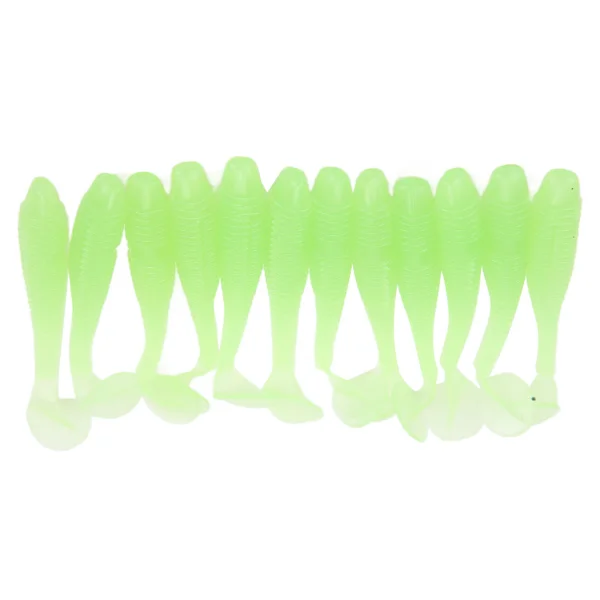 12 stk 70mm/2.9g T-hale myk agn PVC padle hale kunstig myk orm agn fiske lokke lysende