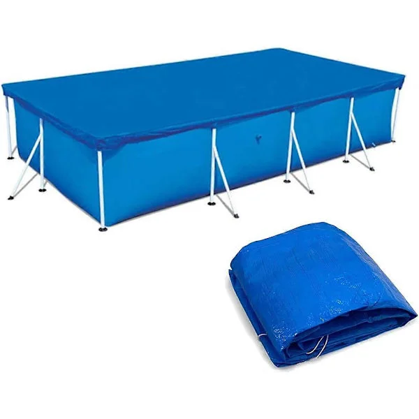Poolskydd, rektangulärt poolskydd, lättinstallerat dammtätt poolskydd, lämpligt för ram pool (220*150CM)