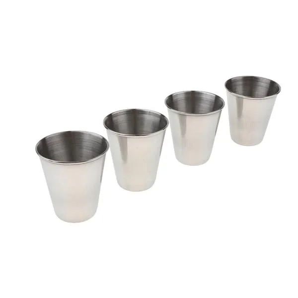 4 Pcs Stainless Steel Cups for Kids and Adults Stackable Easy to Carry 70ml
