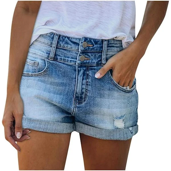 Jeans for Kvinner Bell Bottom - Dame Denim Shorts Vask - Elastisk Mote Uregelmessig Løse Kvinners Jeans - Jean Flat Boots