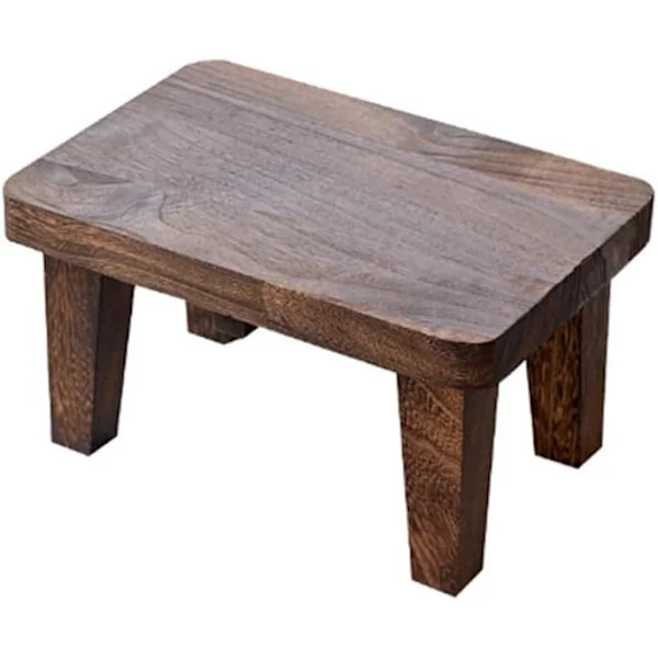 Solid Wood Footstool - Multifunctional Stool for Coffee Table, Shoes, Changing Table - Portable Low Bench (K-shape),AB