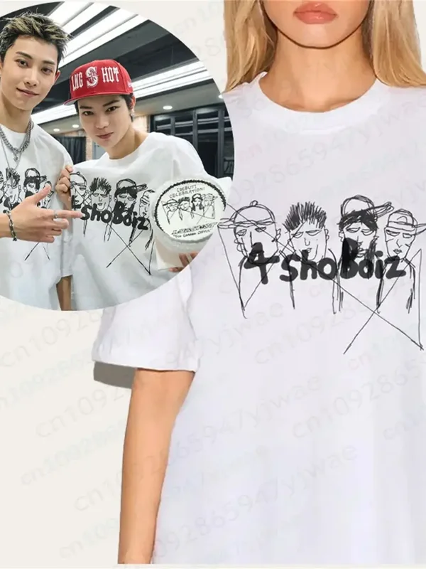 AliExpress - LNGSHOT Member Portrait Graphic T-Shirt Ohyuan Woojin Louis Ryul Kpop Fashion Retro Shirt Summer Men Women Beach T-shirt