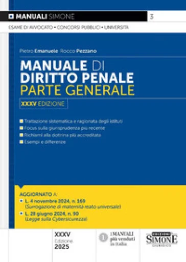 Manuale di diritto penale. Parte generale Pietro Emanuele
