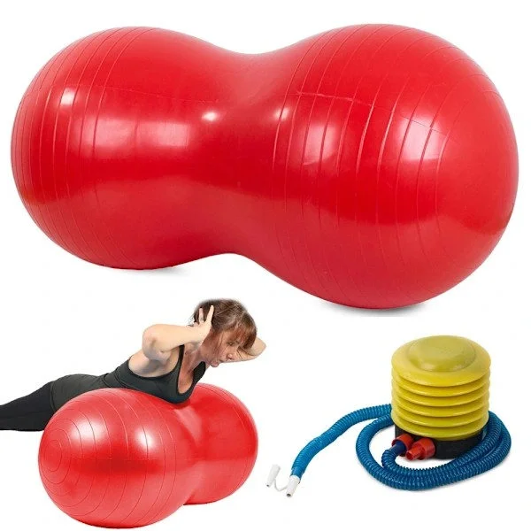 Treningsball / Pilatesball med Pumpe - Peanøtt Rød