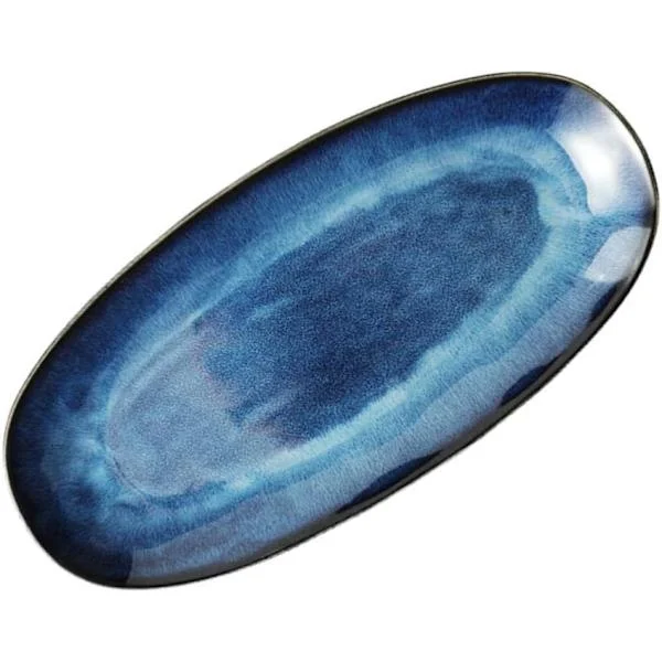 Keraaminen kalalautanen, kalatarjoilulautanen, kalaruoka, sushilautanen, posliininen ruokatarjotin, illallisastiat, uuninkestävä – 34,5 cm