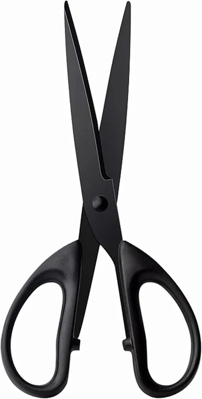Black Office Scissors 7 Inch All Purpose Sharp Scissor Stainless Steel Blade Scissors Straight ABS Handle Shears for Paper, DIY Craft, Office, School