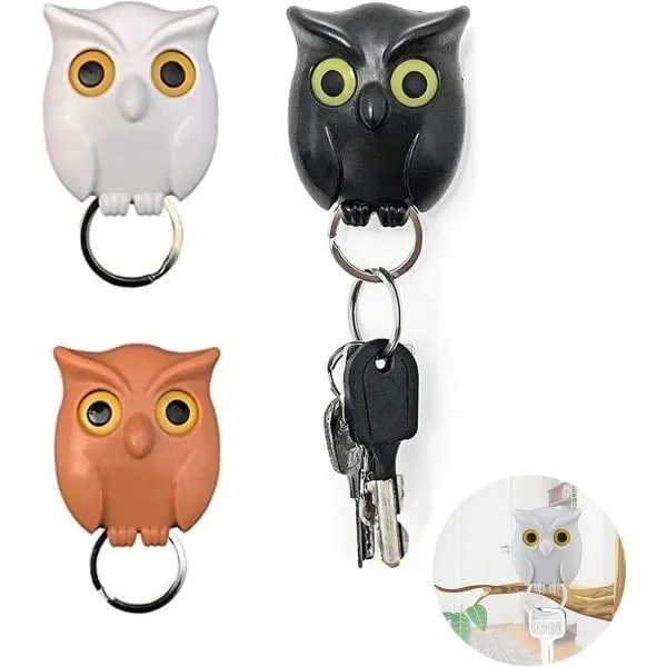 3 Pcs Owl Key Holders, Owl Key Hook, Magnetic Wall Key