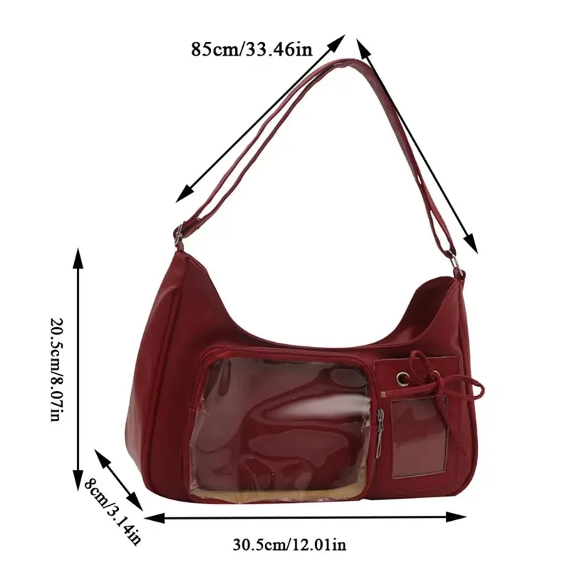 AliExpress - Y2K Nette Schleife Ita Tasche Mädchen Transparente Umhängetasche Frauen Mode Schulter Umhängetasche Dame DIY Abzeichen Tote Tasche Lolita