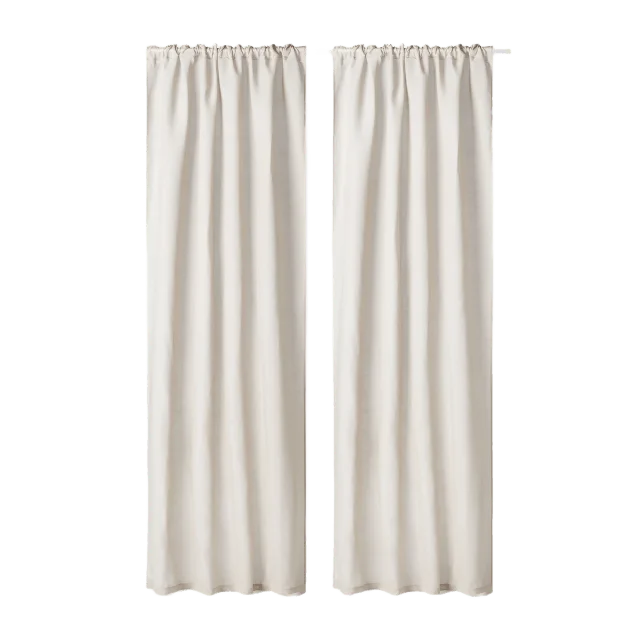 Åhléns Home Skir gardin LISA 130x250 cm, 2-pack Gardiner Beige ONESIZE