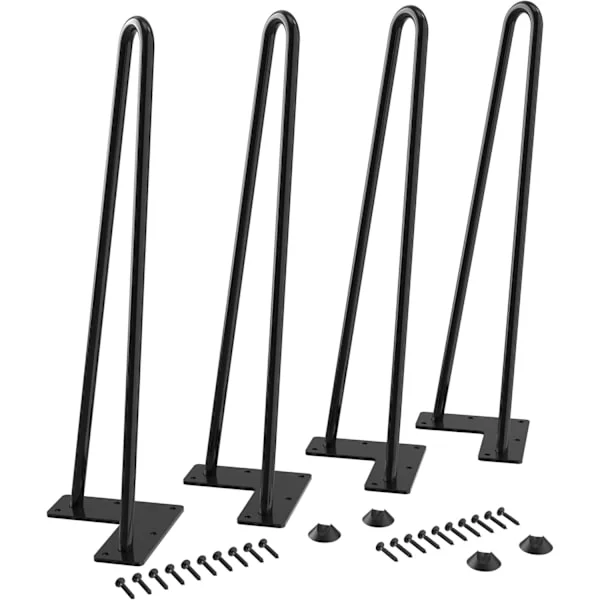 45 cm Hårnålsbordsben Max Stöd 204 kg med Skyddsfötter Modern Stil från Mitten av Århundradet för Möbelben, Soffbordsben