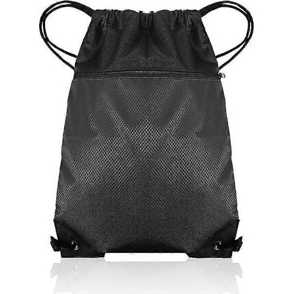 Drawstring Gym Bag, Black Drawstring Bags Waterproof Gym Bag, Sports Bag PE Bag, Drawstring Swim Bags, Black