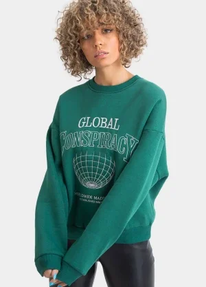 Oversize sweatshirt med text