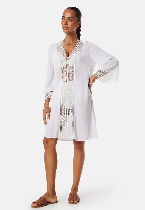 BUBBLEROOM - Structured Beach Dress - White