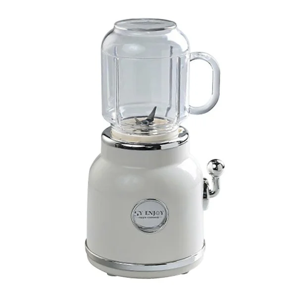 Elektriske Juicemaskiner Kopp Små Blendere For Retro Isknusemaskin Benkeplate Juicer Med Rustfrie Blader For Reise Strand Kontor Sport Hvit