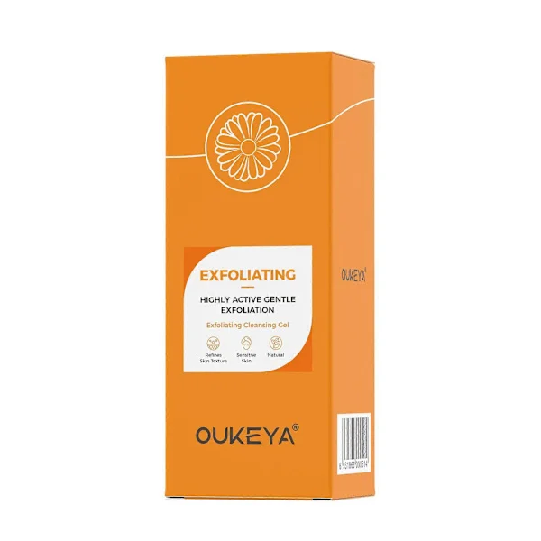 Orange Eksfolierende Gel til Ansigt og Krop, Orange Peeling Gel, Dybderenser Porer, Fjerner Hudorme & Fugter Huden, Orange Eksfolierende Gel til Alle 
