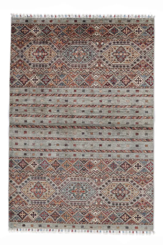 Shabargan Rug Modern Brown/Dark Grey (Wool, )