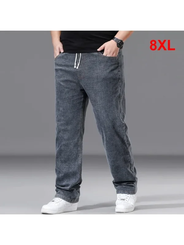 AliExpress - Jean pour Homme en Denim de Couleur Unie, Pantalon Droit, Baggy, Décontracté, à la Mode, Taille artificiel astique, 8XL