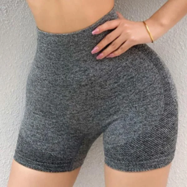 Butt Lifting Yoga Shorts Høy Midje Magekontroll Sømløs Høy Elastisk Dame Treningsshorts for Yoga Fitness Løping Grå M 40‐60kg/88.2‐132.3lb