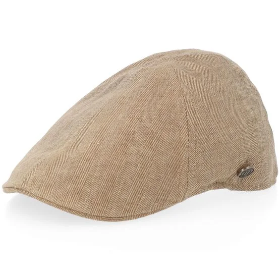 Balmoral - Duck Cap Linen Beige Flat Cap Flatcap Beige Cap - @ Hatstore