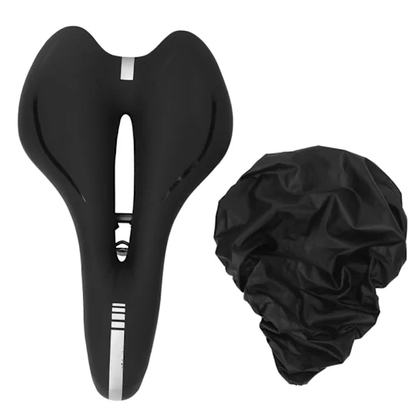 Silicone Hollow Bicycle Seat Comfortable Mountain Bike Saddle Cushion Cycling Accessories with Small Rain Cover