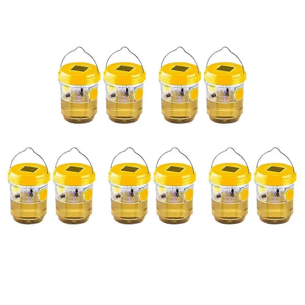 10-pack Solcellsdriven Getingfälla Utomhus Hängande, Getingfångare Hängande med Ljus för Bålgetingar, Getingar, Bin