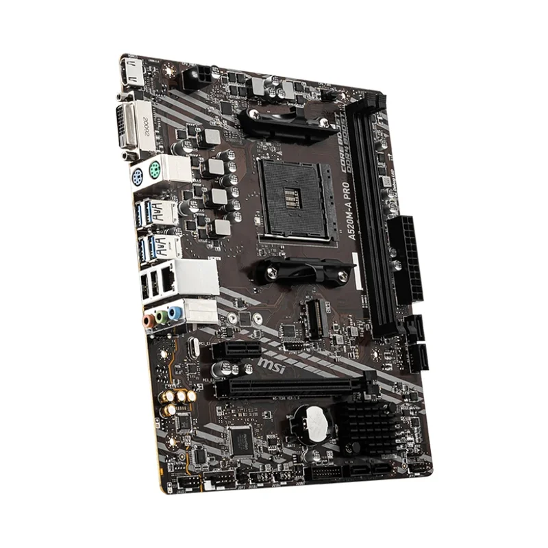 AliExpress - Carte mère MSI A520M-A PRO compatible avec les processeurs Ryzen 5 5600G, Ryzen 5 5700G, 5700X, 5800x3D, A520M AM4, 4xDDR4, M.2 NVMe, 