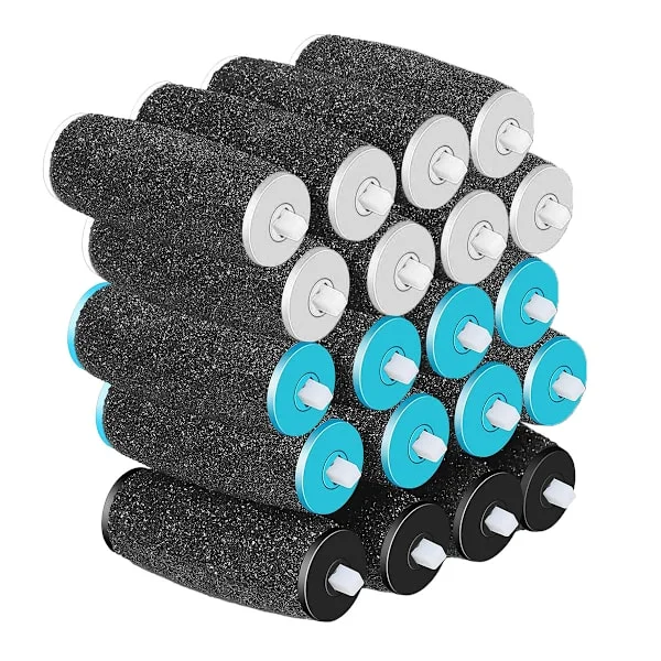 [20 stykker] Udskiftningsruller kompatible med Scholl Velvet Smooth, 3 typer grovhed, pimpsten refill Scholl elektrisk fodfil