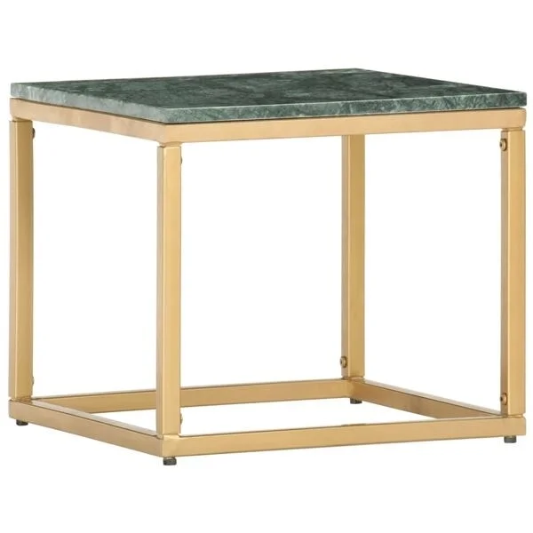 vidaXL Soffbord grön 40x40x35 cm äkta sten med marmorstruktur