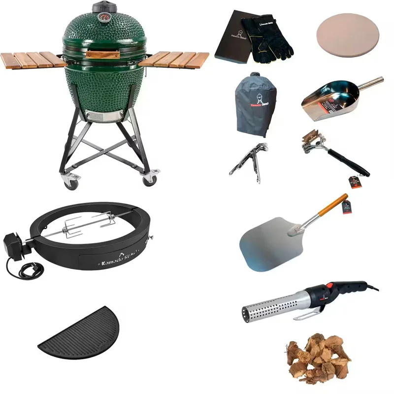 Kamado sumo Deluxepaket, grön kolgrill | Utematlagning > Grillar > Kamadogrillar | Bagaren och Kocken