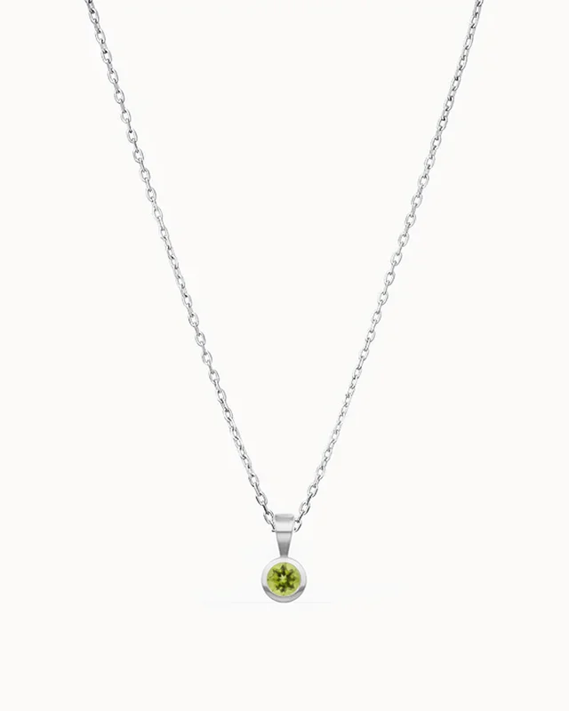 Halsband med månadssten i 18K Vitguld
