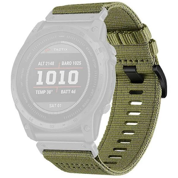 Klockarmband för Garmin Fenix 8 51mm/ Enduro 3/ Instinct 2X Universal 26mm Snabbfäste Nylon Canvas Klockarmband