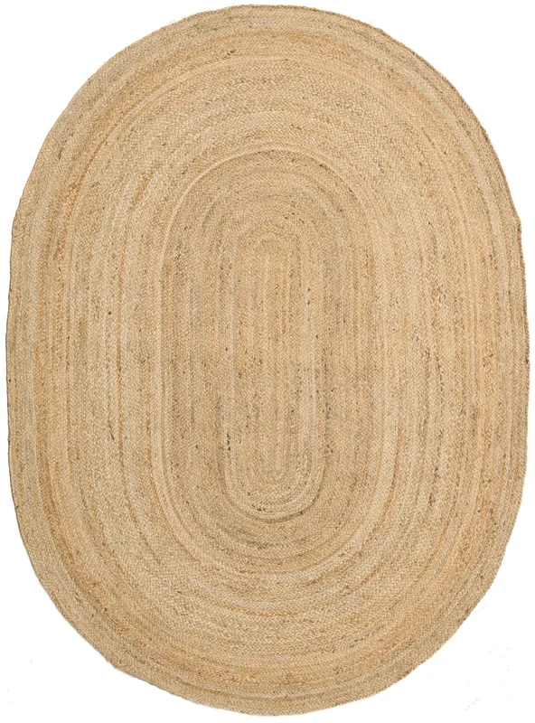 Enfärgad Frida Oval Beige Liten Matta