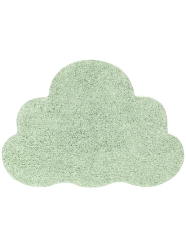Washable Kids Rug Small Happy Cloud - Mint Green 100X150 Cotton