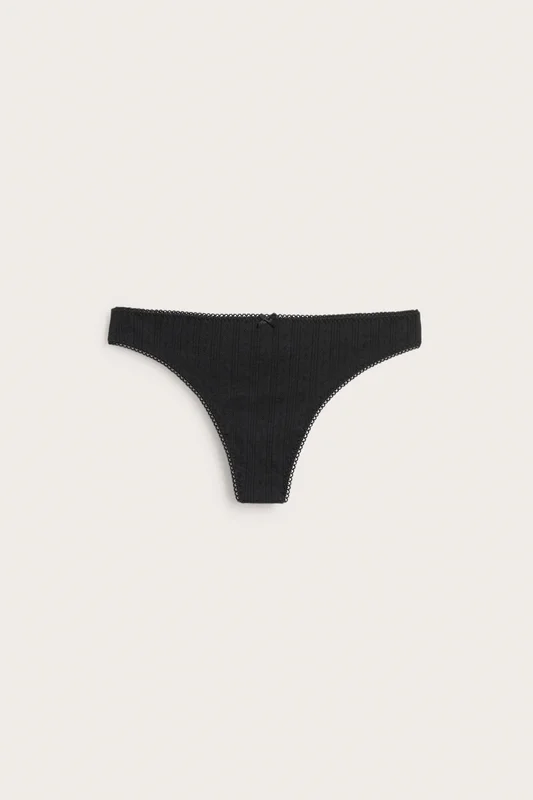 Kappahl | Stringtruse i pointelle Svart L | Dame