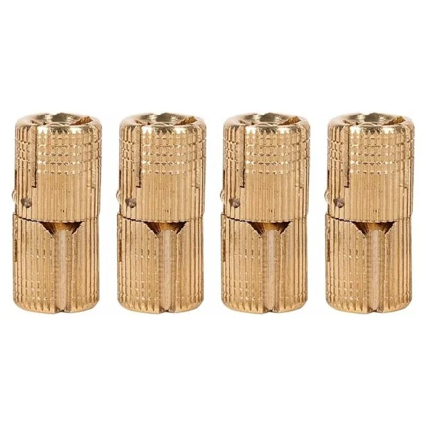 Set med 4 osynliga gångjärn i ren koppar, 10 mm, för smyckeskrin, presentförpackningar, bänkskivor (10 mm)