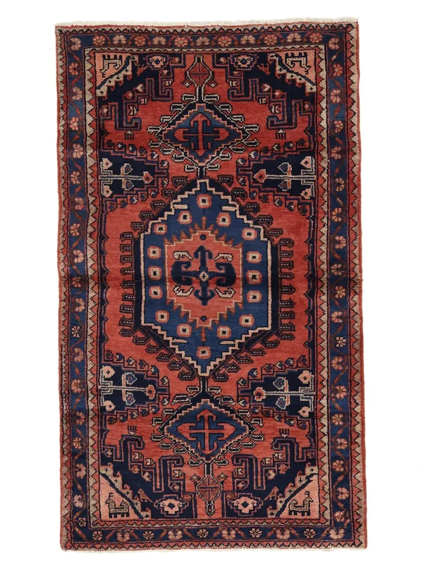 Wiss Rug 103X180 Black/Dark Red Wool