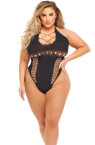 Hot Too Handle Bodysuit Black - Queensize - Woome.pl