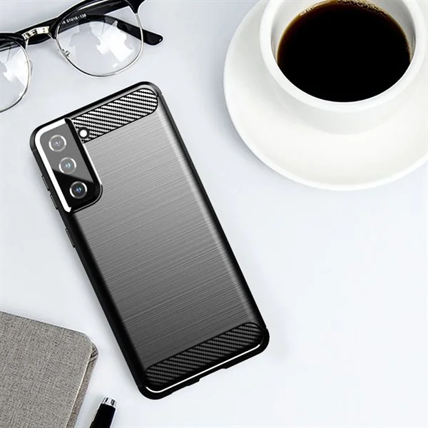 Carbon Case Joustava kansi TPU asia Samsung Galaxy S21+ 5G (S21 Plus 5G) sininen