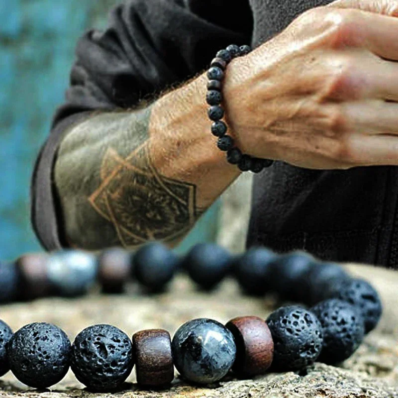 AliExpress - Vulkanische Steen Armband voor Mannen Lava Houten Kralen Armband Tibetaanse Boeddha Pols Ketting Vrouwen Mannen Sieraden Gift Nieuwe 