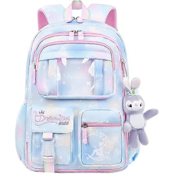 Børnepiger Skoletaske Børn Primær Skoletaske Bogtaske Vandtæt Nylon Rygsæk Casual Daypack 5-12 år