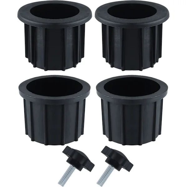 Set (6 delar) Balkongparasoll Tillbehör, 4 Paraplyhålsringar och 2 Handskruvsknoppar, Paraplyställ Tillbehör för Uteplatsbord Balkong Terrasser