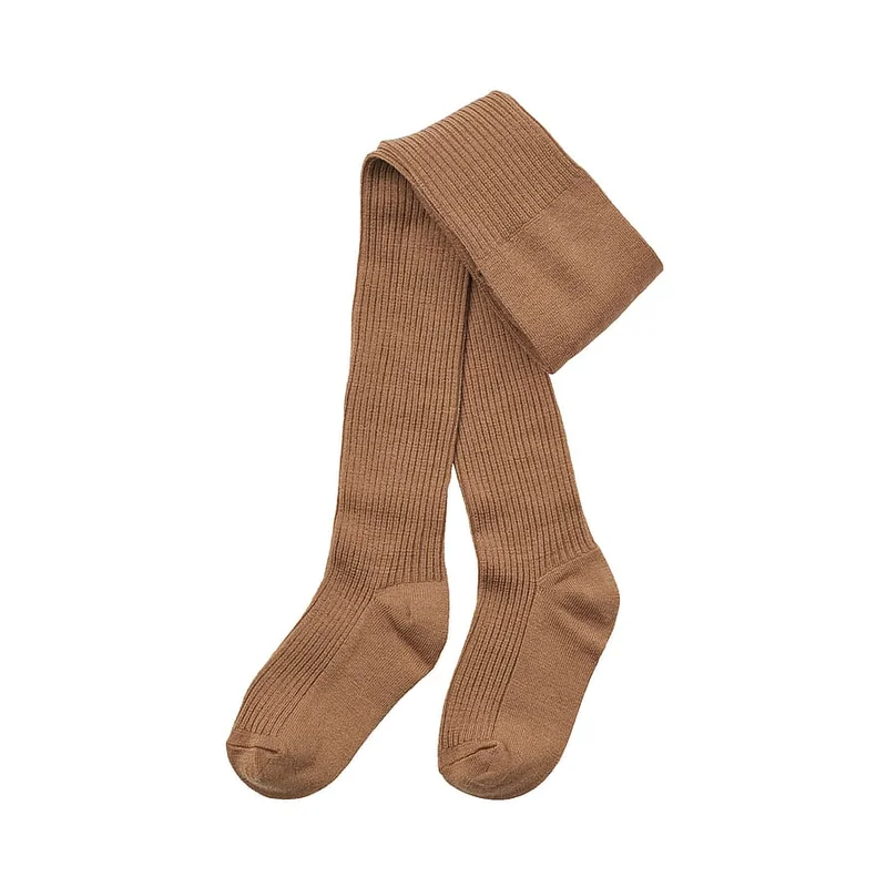 WHEAT Wool Rib Tights Robin Caramel Str 122-128, Børn & Forældre, Børnetøj, Børnestrømpebukser